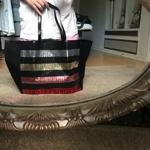 New Victoria's Secret tote sparkly striped